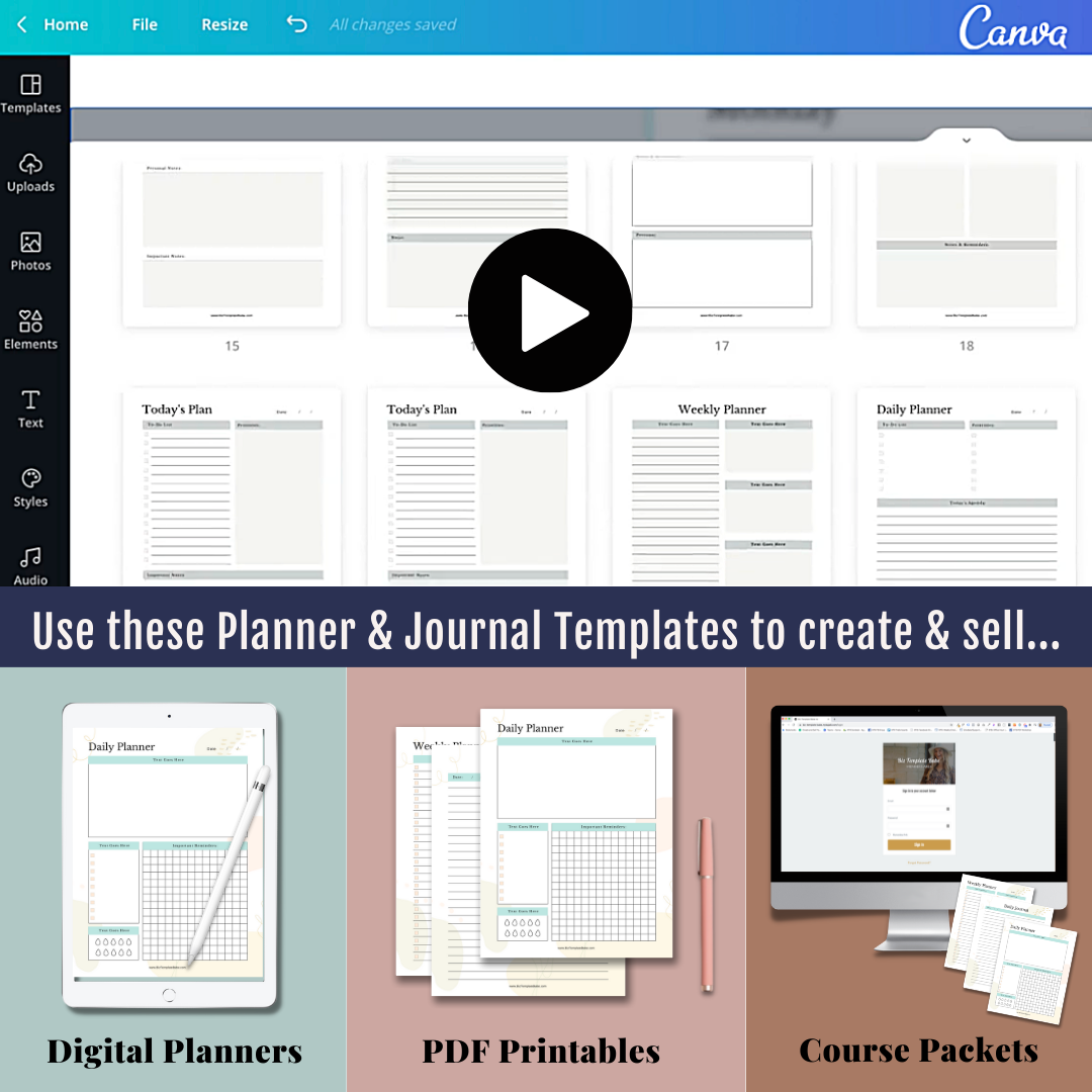 Journal And Planner Canva Template Kit Journal And Planner Canva Template Kit